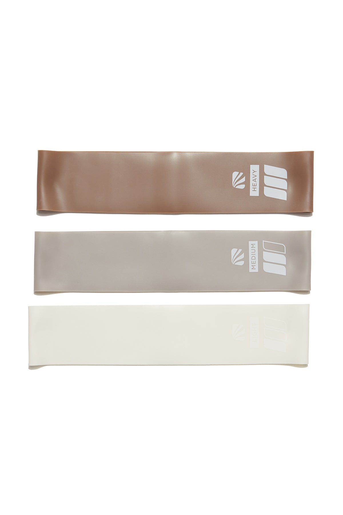 3 Pack Rubber Glute Band Set - Atmosphere, front view, showing visible design features and texture of the soft knit fabric.. 