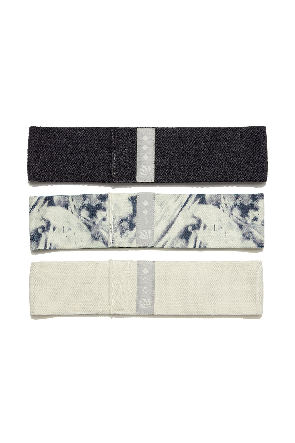 3 Pack Glute Band Set - Vanilla Ice, front view, showing visible design features and texture of the soft knit fabric.. 