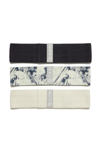 3 Pack Glute Band Set - Vanilla Ice, front view, showing visible design features and texture of the soft knit fabric.. 