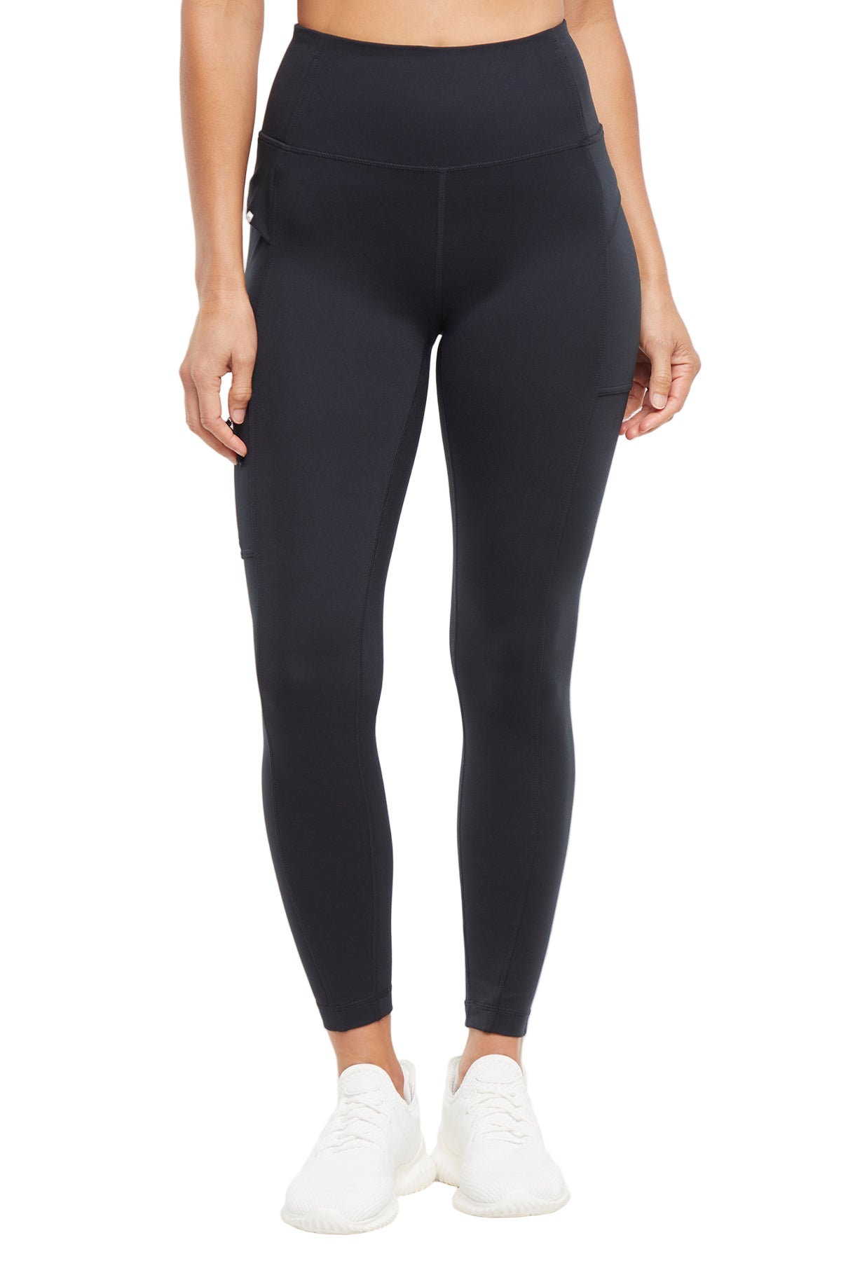 Faye Side Pocket Legging, alternate angle view, showing visible design features and texture of the stretch knit fabric.. 