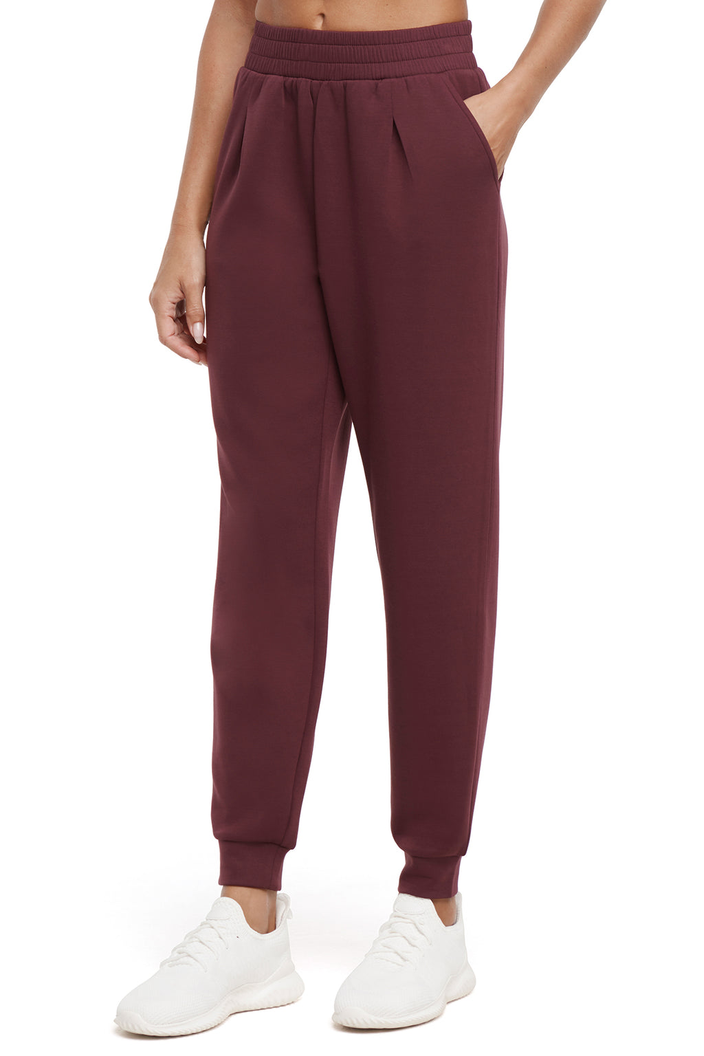 Sage Jogger, alternate angle view, showing visible design features and texture of the soft knit fabric.. #color_fig