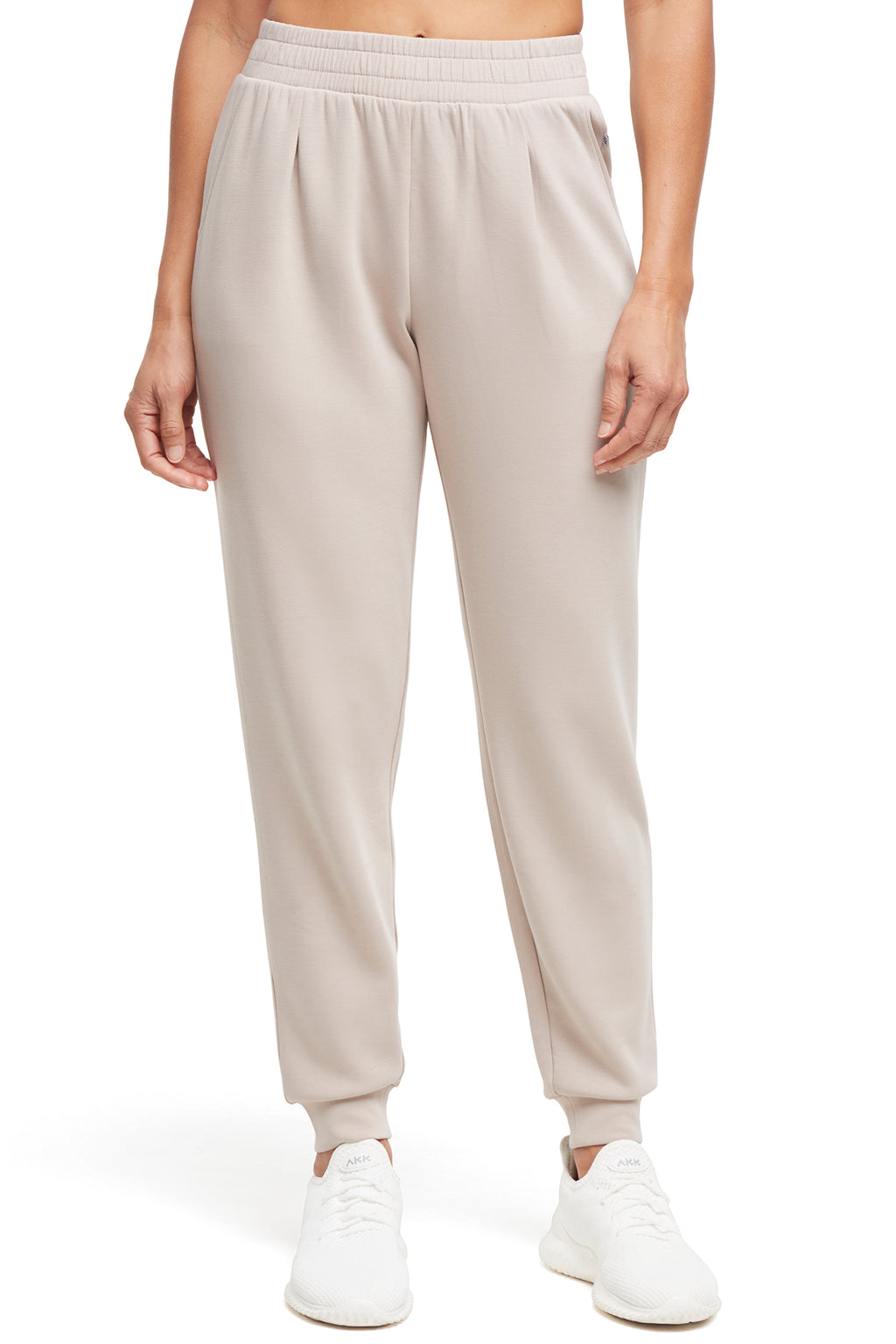 Sage Jogger, alternate angle view, showing visible design features and texture of the soft knit fabric.. #color_atmosphere