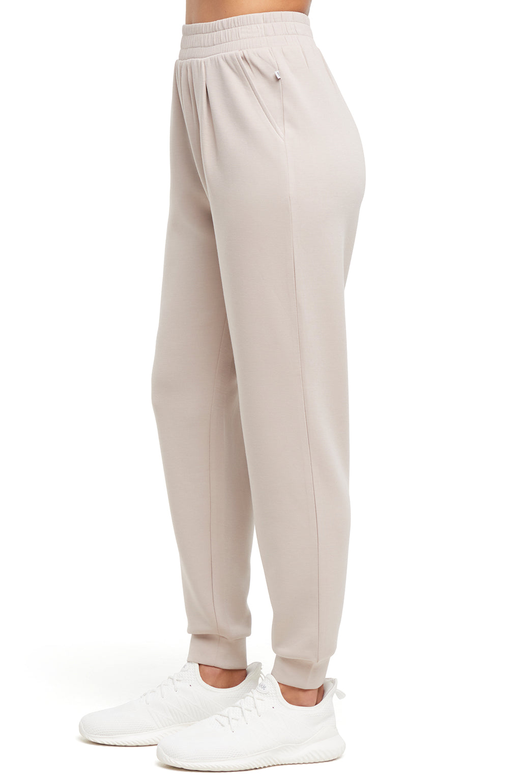 Sage Jogger, alternate angle view, showing visible design features and texture of the soft knit fabric.. #color_atmosphere