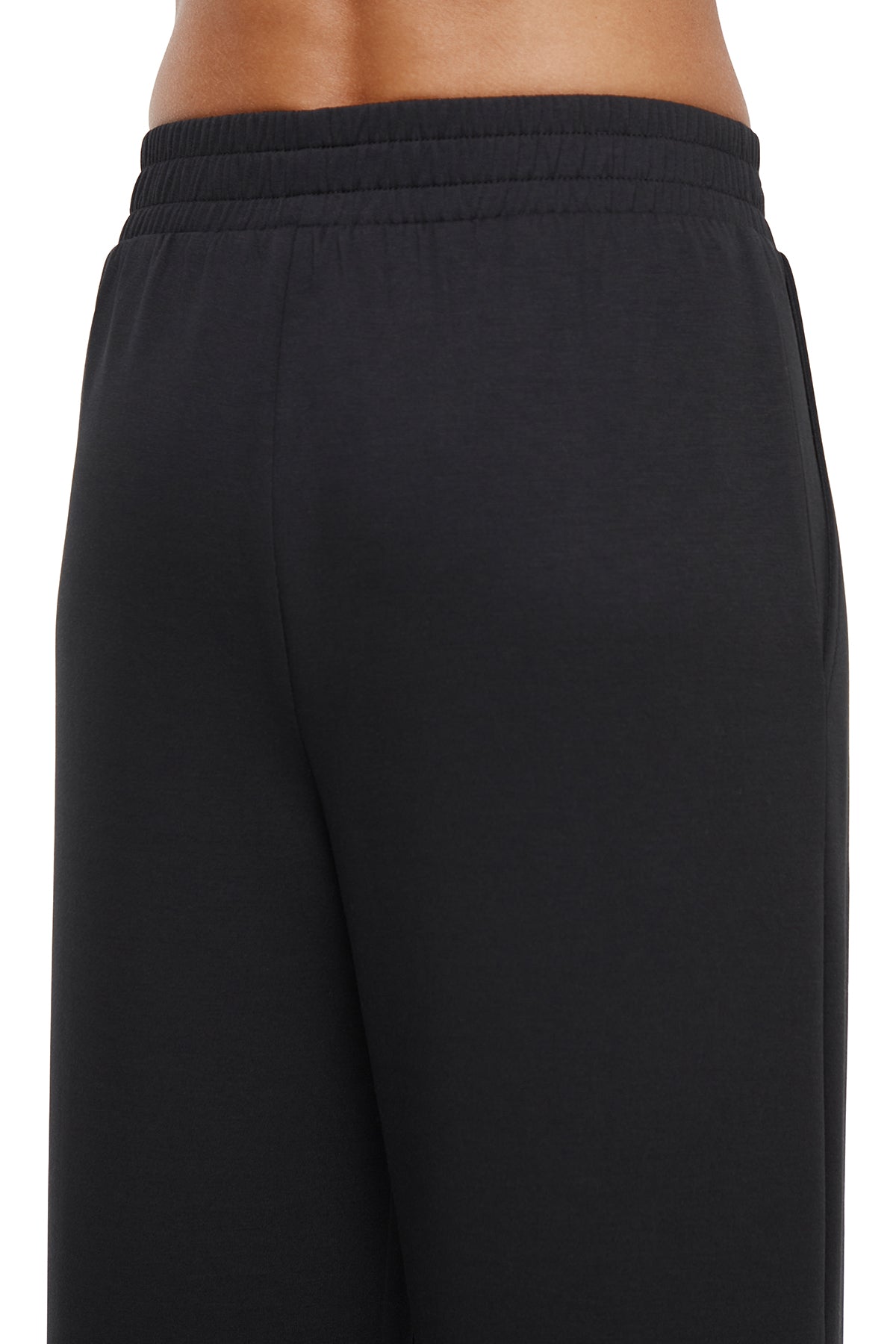 Sage Wide Leg Pant, alternate angle view, showing visible design features and texture of the durable stretch fabric.. 