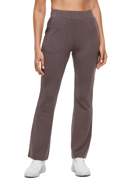 Paige Bootcut Pant, alternate angle view, showing visible design features and texture of the durable stretch fabric.. 