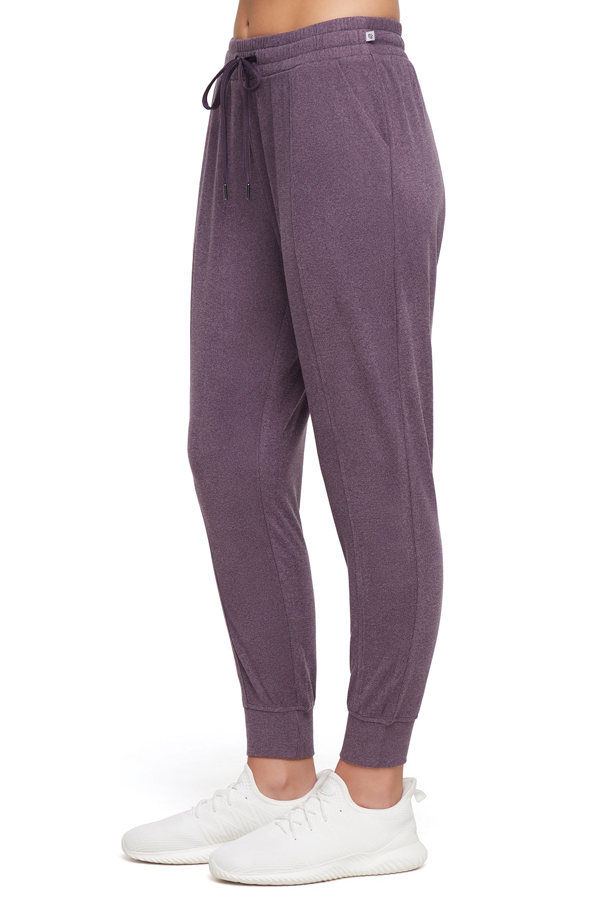 Riley Jogger, alternate angle view, showing visible design features and texture of the soft knit fabric.. 