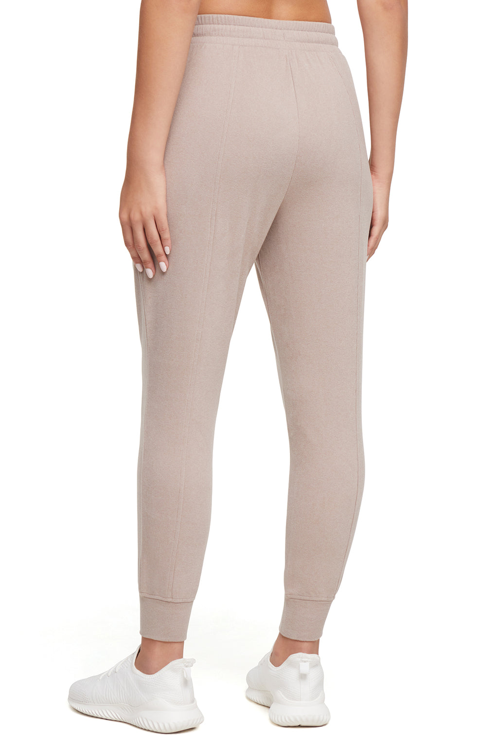 Riley Jogger, alternate angle view, showing visible design features and texture of the soft knit fabric.. #color_heather-atmosphere