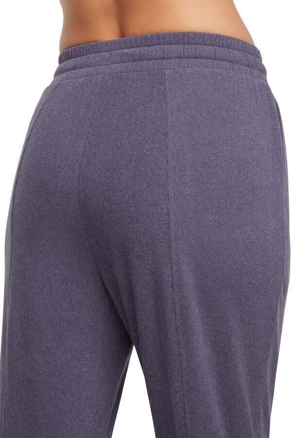 Riley Jogger, alternate angle view, showing visible design features and texture of the soft knit fabric.. #color_heather-graphite