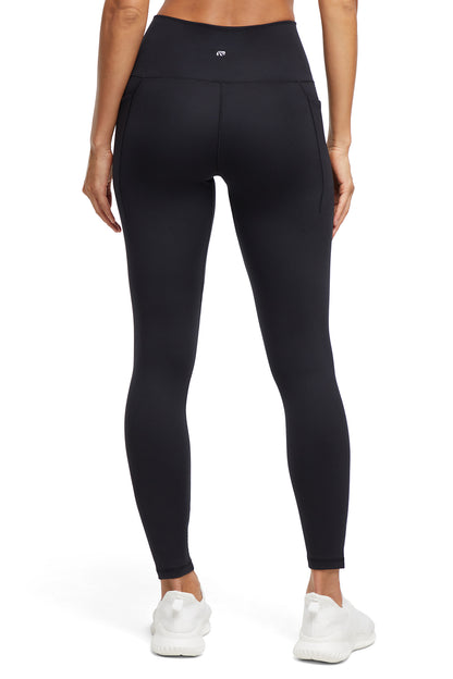 Kelly Side Pocket Legging, alternate angle view, showing visible design features and texture of the stretch knit fabric.. 