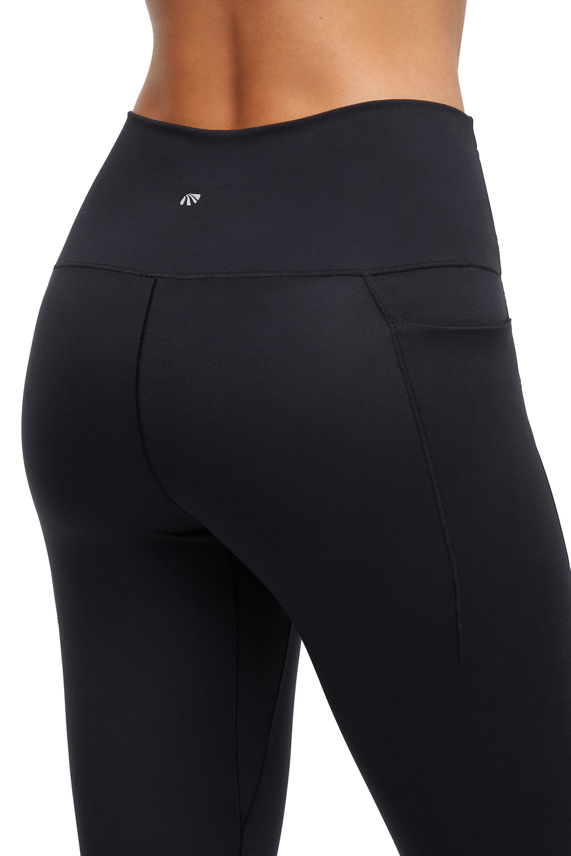 Kelly Side Pocket Legging, alternate angle view, showing visible design features and texture of the stretch knit fabric.. 