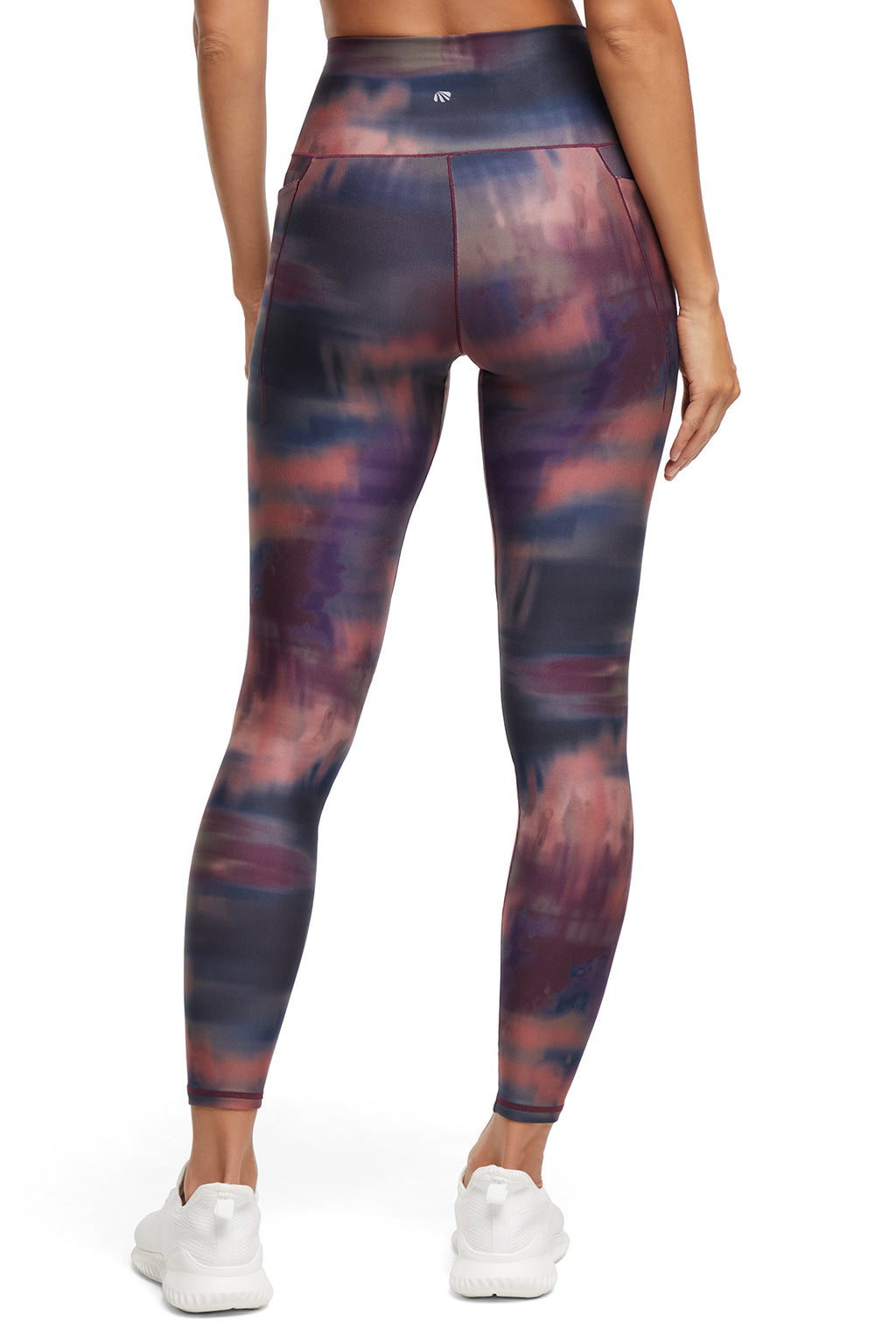 Kelly Side Pocket Legging, alternate angle view, showing visible design features and texture of the stretch knit fabric.. #color_fig-washed-landscape