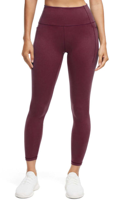 Kelly Side Pocket Legging, alternate angle view, showing visible design features and texture of the stretch knit fabric.. 