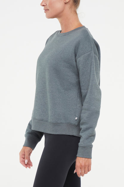 Camila Pullover, alternate angle view, showing visible design features and texture of the soft knit fabric.. 