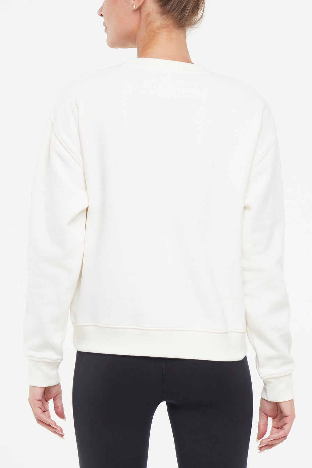 Camila Pullover, alternate angle view, showing visible design features and texture of the soft knit fabric.. #color_egret