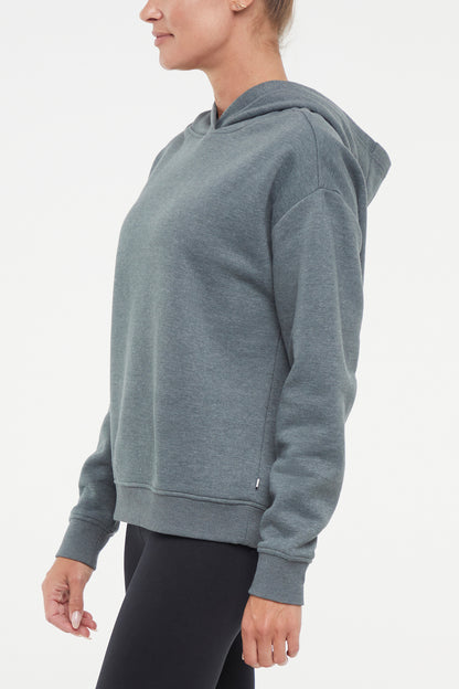 Camila Hoodie, alternate angle view, showing visible design features and texture of the soft fleece fabric.. 