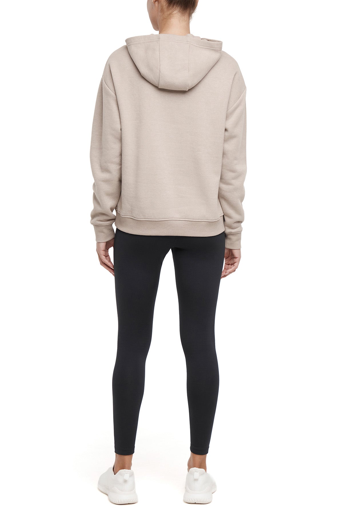 Camila Hoodie, alternate angle view, showing visible design features and texture of the soft fleece fabric.. 