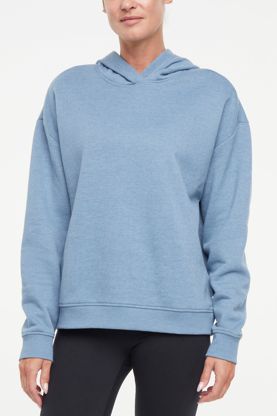 Camila Hoodie, alternate angle view, showing visible design features and texture of the soft fleece fabric..
