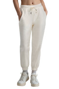 Camila Jogger, alternate angle view, showing visible design features and texture of the soft knit fabric.. #color_egret
