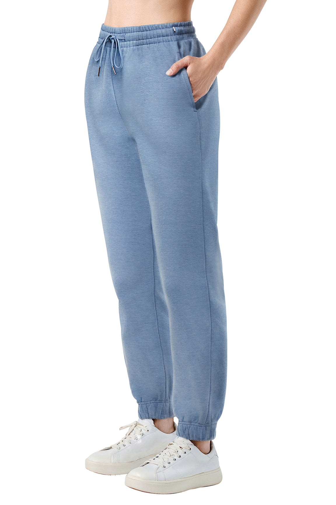 Camila Jogger, alternate angle view, showing visible design features and texture of the soft knit fabric.. 