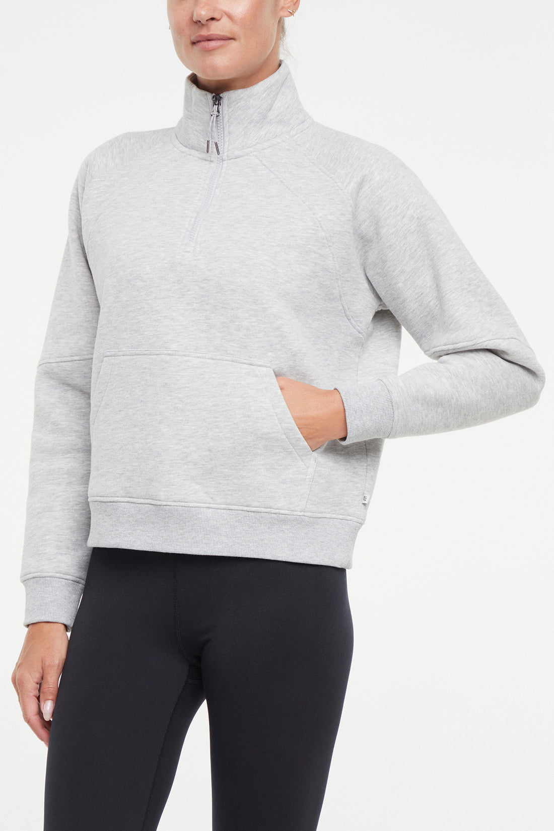 Camila 1/4 Zip Jacket, alternate angle view, showing visible design features and texture of the smooth woven fabric..