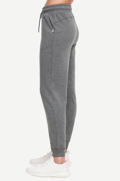 Journey Cargo Jogger, alternate angle view, showing visible design features and texture of the soft knit fabric.. 