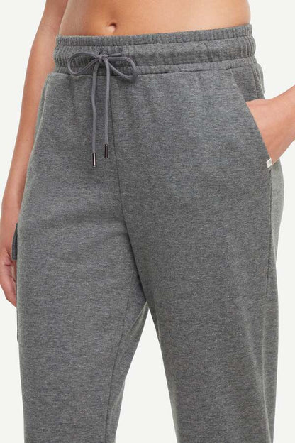 Journey Cargo Jogger, alternate angle view, showing visible design features and texture of the soft knit fabric.. 