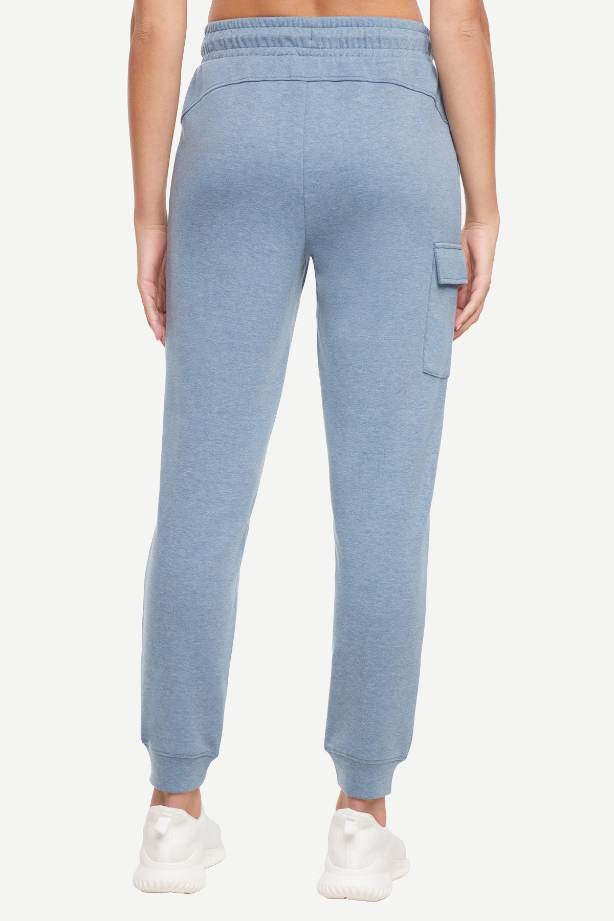 Journey Cargo Jogger, alternate angle view, showing visible design features and texture of the soft knit fabric.. 