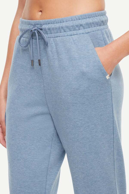 Journey Cargo Jogger, alternate angle view, showing visible design features and texture of the soft knit fabric.. 