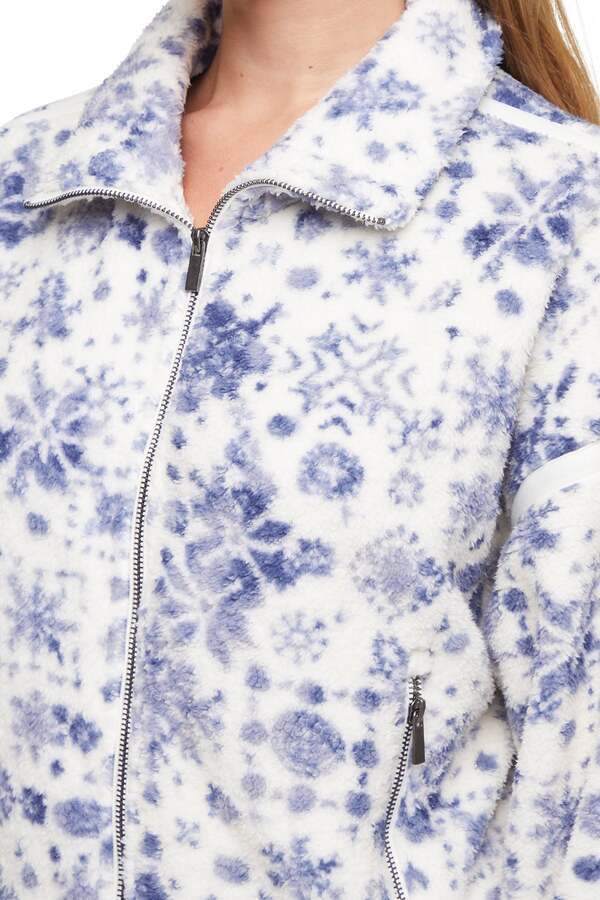 Blair Sherpa Jacket, back view, showing visible design features and texture of the smooth woven fabric.. 