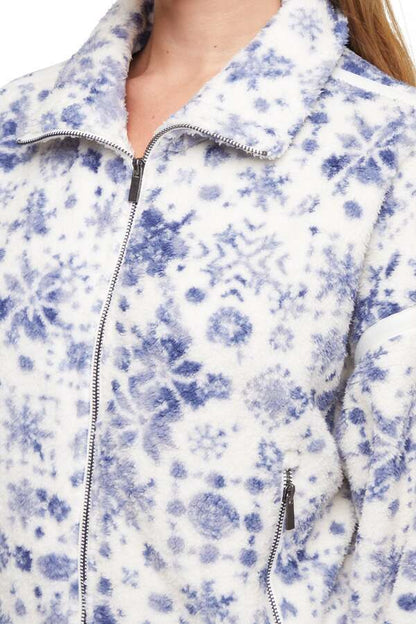 Blair Sherpa Jacket, back view, showing visible design features and texture of the smooth woven fabric.. 