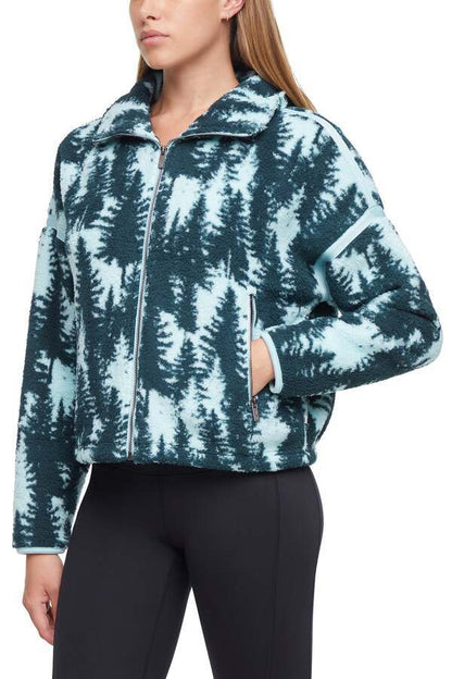 Blair Sherpa Jacket, alternate angle view, showing visible design features and texture of the smooth woven fabric.. 