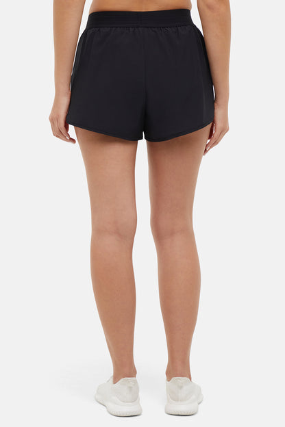 Flora Woven Short, alternate angle view, showing visible design features and texture of the soft knit fabric. 