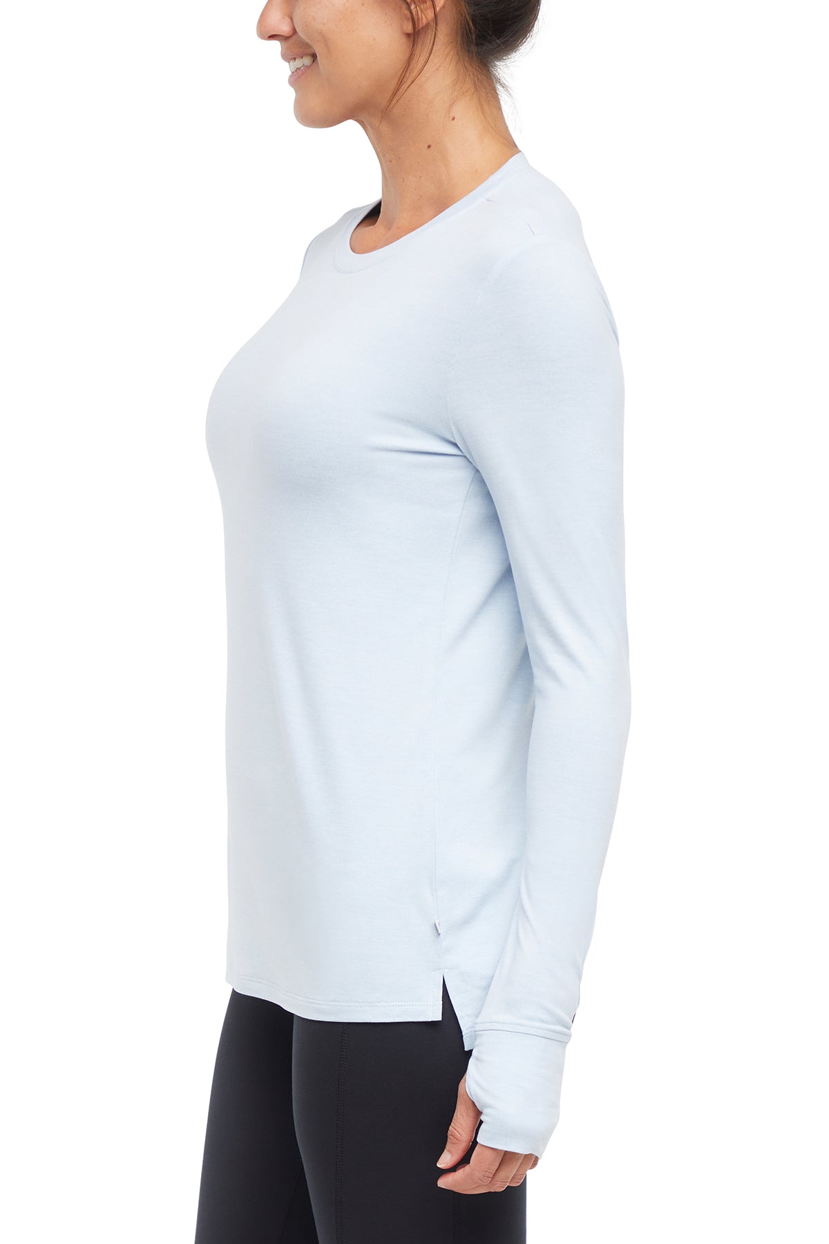 Harper Long Sleeve Top, alternate angle view, showing visible design features and texture of the soft knit fabric.. 
