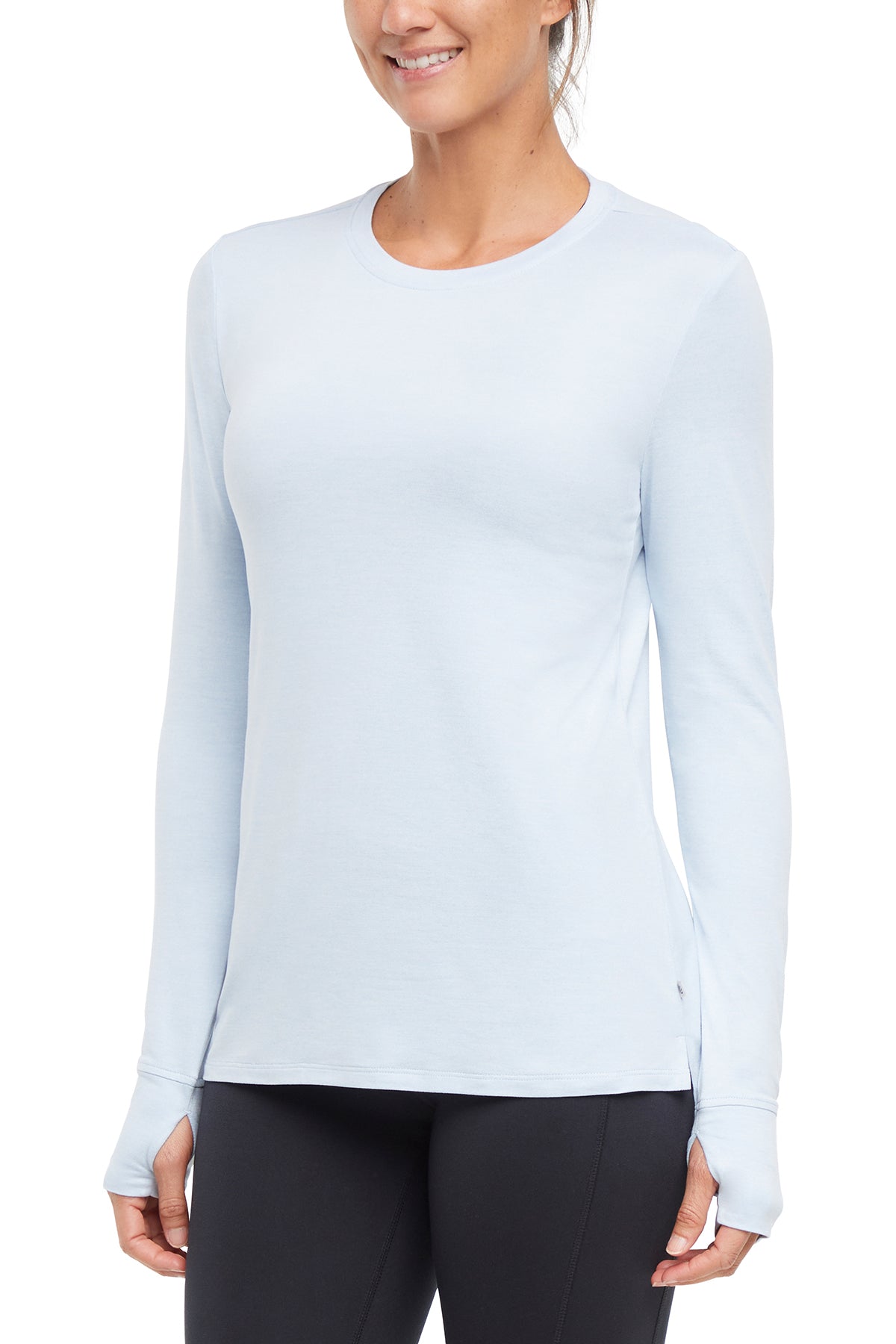 Harper Long Sleeve Top, alternate angle view, showing visible design features and texture of the soft knit fabric.. 