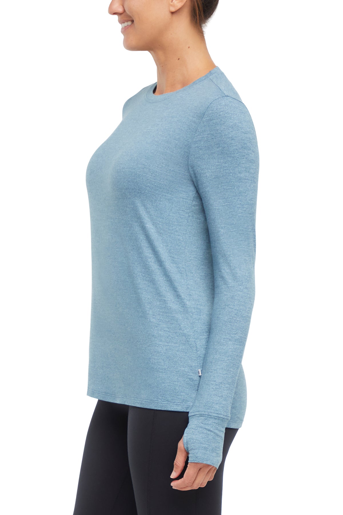 Harper Long Sleeve Top, alternate angle view, showing visible design features and texture of the soft knit fabric.. 