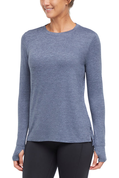 Harper Long Sleeve Top, close-up view of fabric and stitching, showing visible design features and texture of the soft knit fabric.. 