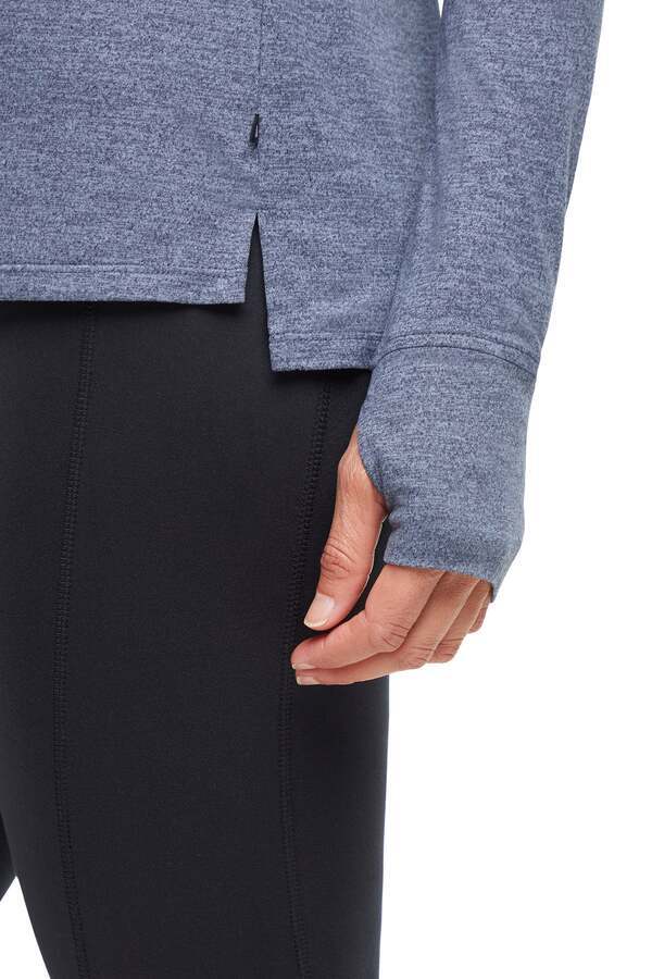 Harper Long Sleeve Top, back view, showing visible design features and texture of the soft knit fabric.. 