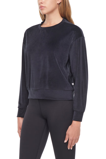 Stormi Sweatshirt, alternate angle view, showing visible design features and texture of the soft knit fabric.. 