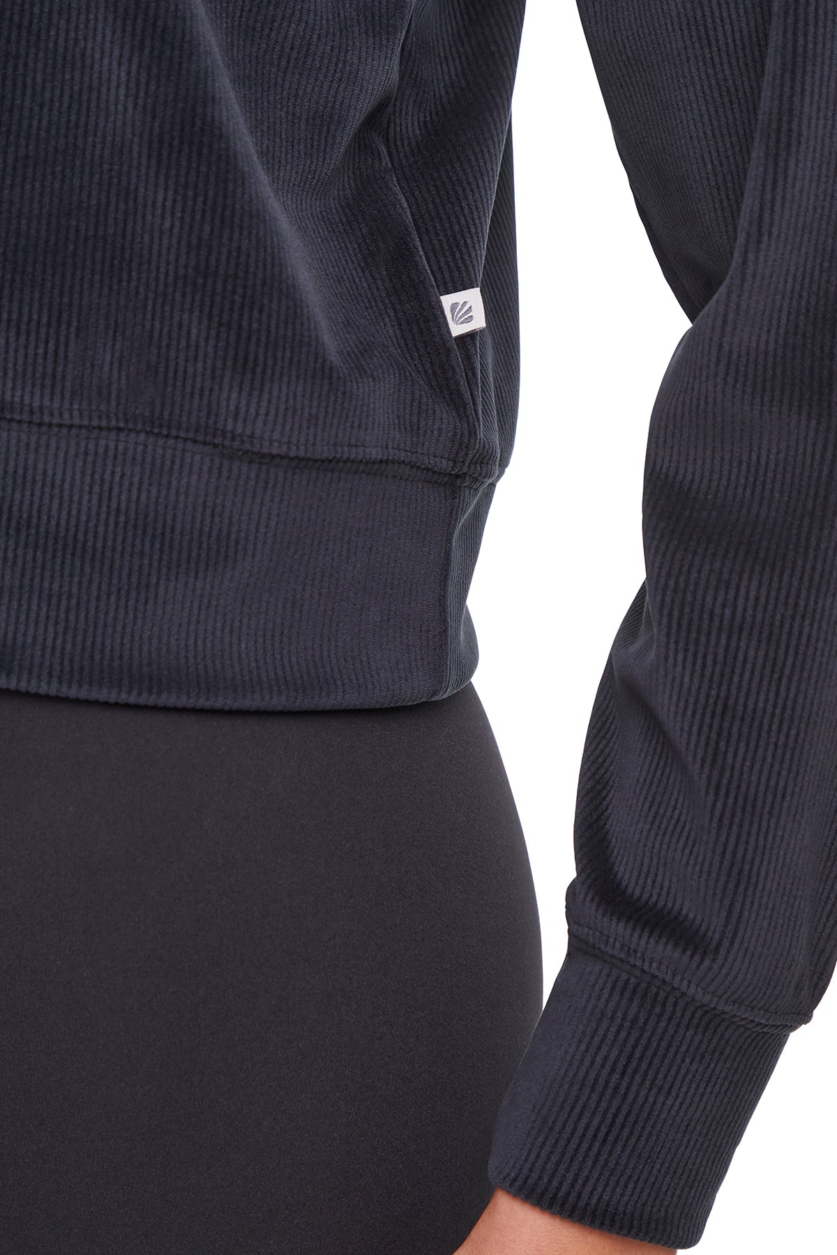 Stormi Sweatshirt, alternate angle view, showing visible design features and texture of the soft knit fabric.. 