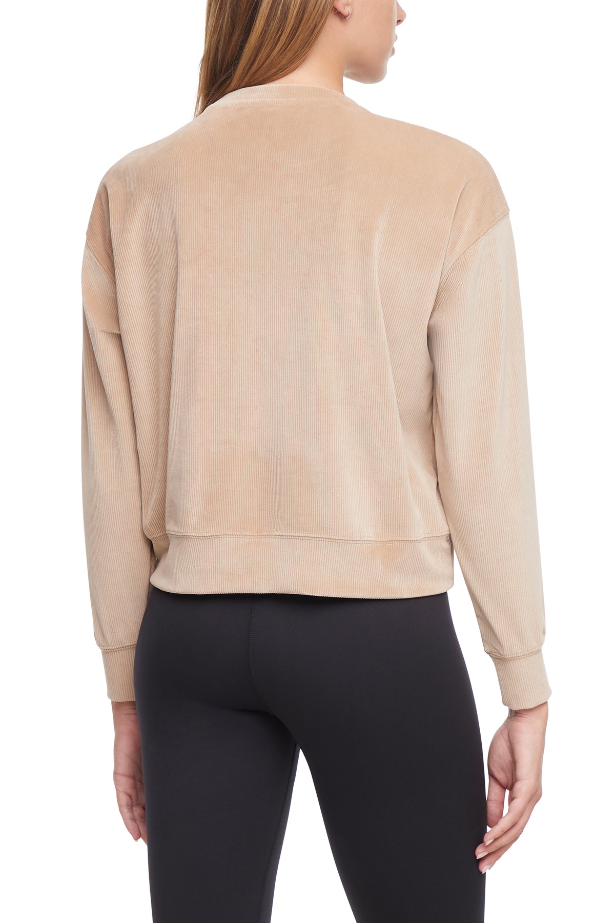 Stormi Sweatshirt, alternate angle view, showing visible design features and texture of the soft knit fabric.. 