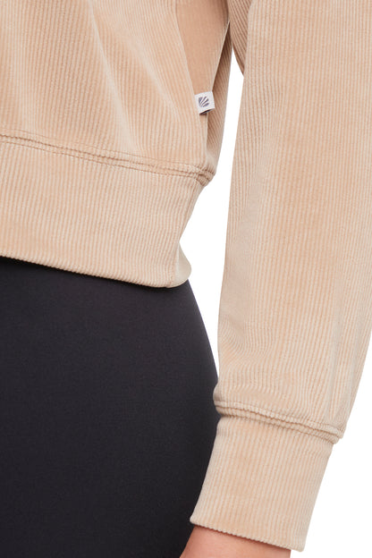 Stormi Sweatshirt, alternate angle view, showing visible design features and texture of the soft knit fabric.. 