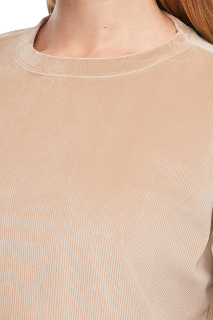 Stormi Sweatshirt, alternate angle view, showing visible design features and texture of the soft knit fabric.. 