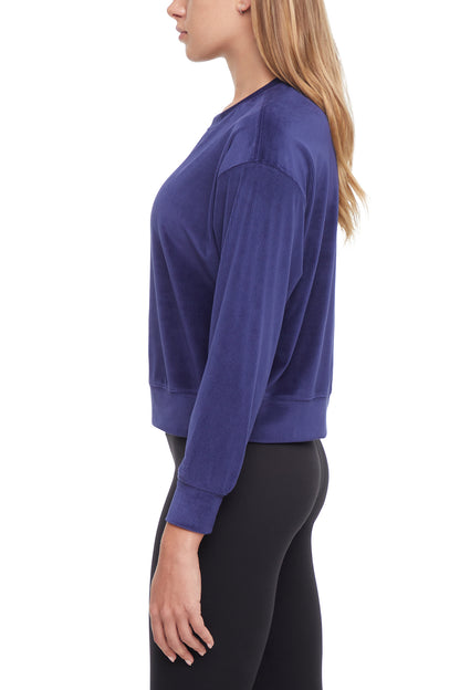 Stormi Sweatshirt, alternate angle view, showing visible design features and texture of the soft knit fabric.. 