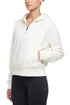 Calliope 1/4 Zip Hoodie, front view, showing visible design features and texture of the soft fleece fabric.. 