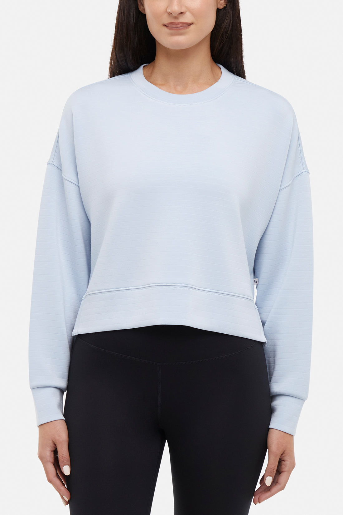 Becky Long Sleeve Crew Neck, alternate angle view, showing visible design features and texture of the soft knit fabric.