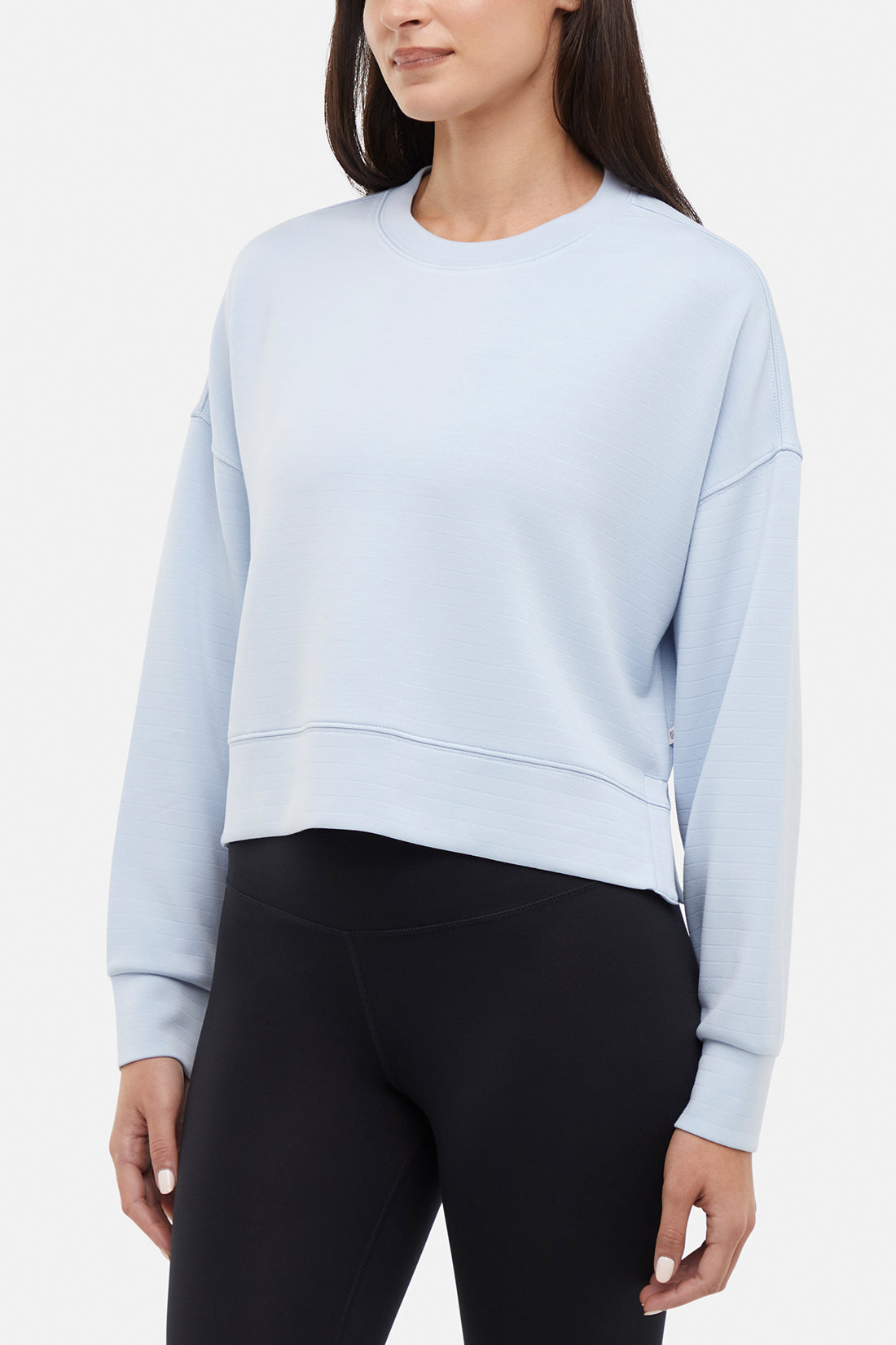 Becky Long Sleeve Crew Neck, front view, showing visible design features and texture of the soft knit fabric.