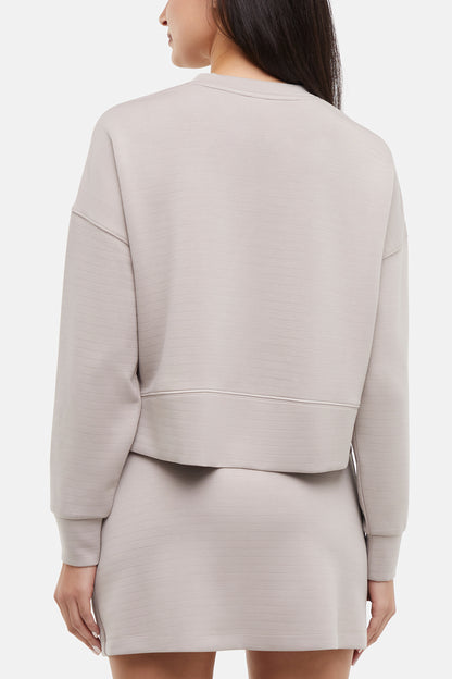 Becky Long Sleeve Crew Neck, alternate angle view, showing visible design features and texture of the soft knit fabric.