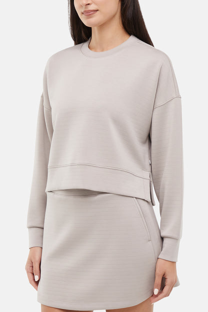 Becky Long Sleeve Crew Neck, alternate angle view, showing visible design features and texture of the soft knit fabric.