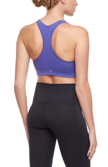 Rubina Sports Bra, alternate angle view, showing visible design features and texture of the soft knit fabric.. 
