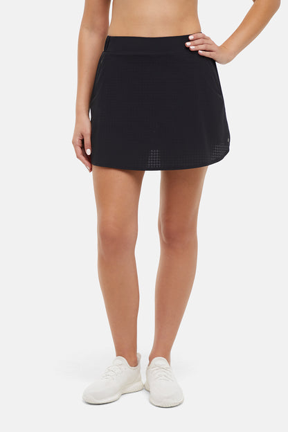 Hazel Woven Skort, alternate angle view, showing visible design features and texture of the soft knit fabric. 